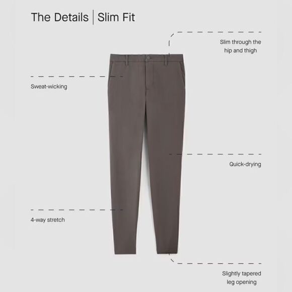 NWT Everlane The Performance Chino Uniform Slim Fit in Slate Gray Size 33 X 32 - Picture 11 of 12